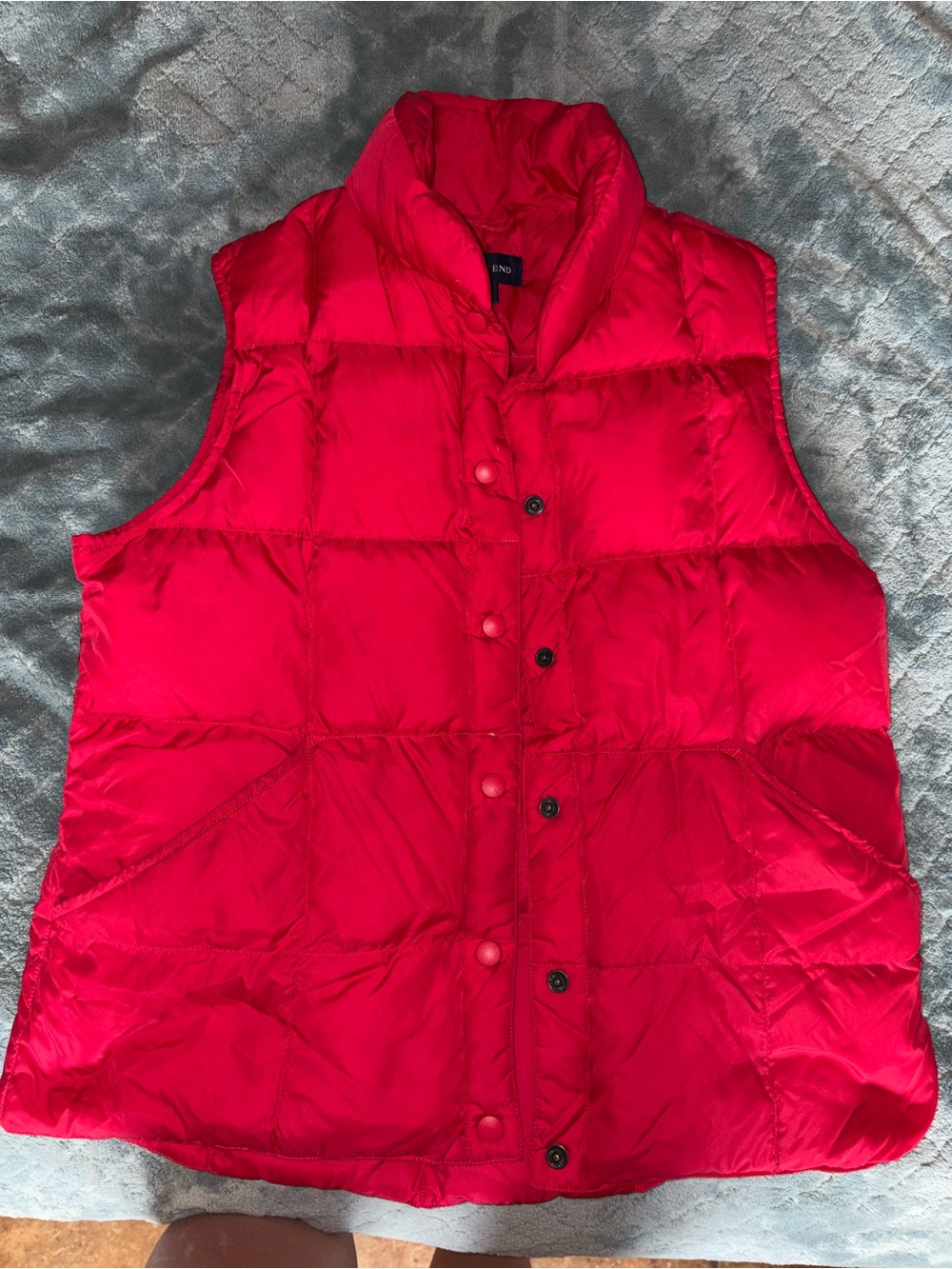 Lands' End Vibrant Red Quilted Puffer Vest